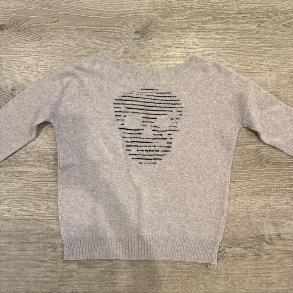 Skull Cashmere Light Gray Cashmere Sweater